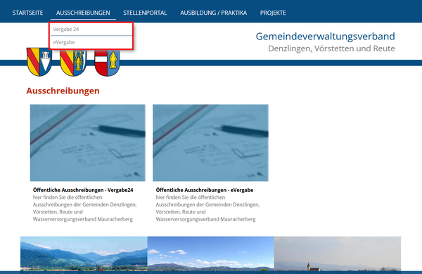 Men� - Ausschreibungen