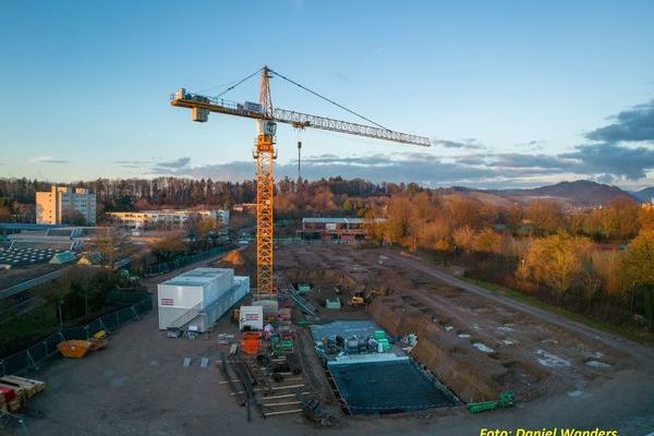 Baufeld von der Vogelperspektive